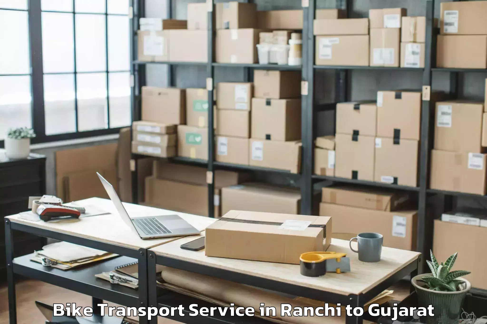 Hassle-Free Ranchi to Hazira Port Bike Transport